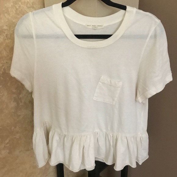 Truly Madly Deeply Tops - Urban Outfitters pocketed peplum tee small